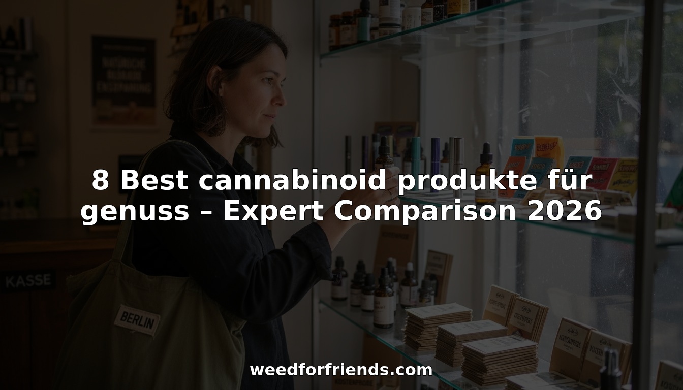 Eine Frau schaut sich interessiert die Auswahl an Cannabinoid-Produkten im Regal an.