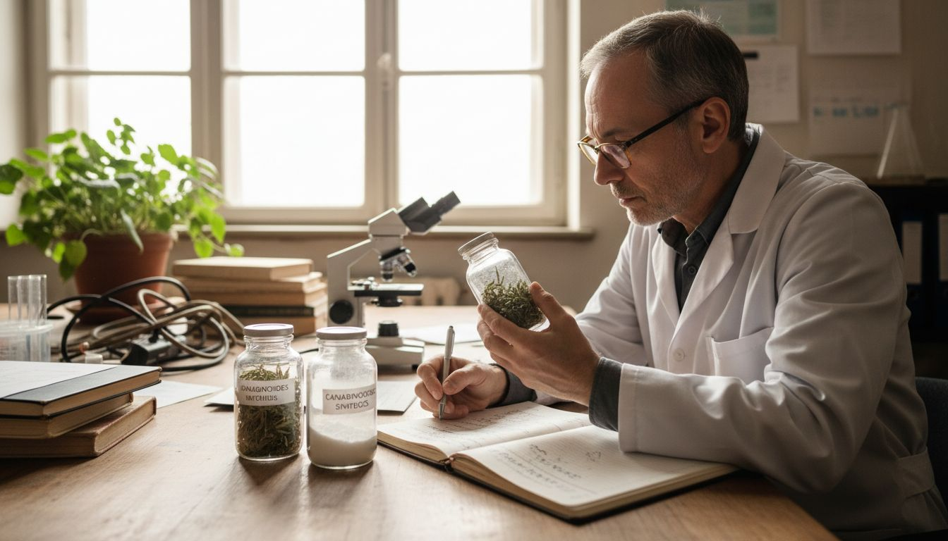 Un investigador analiza las diferencias entre cannabinoides de origen natural y aquellos creados de forma sintética.
