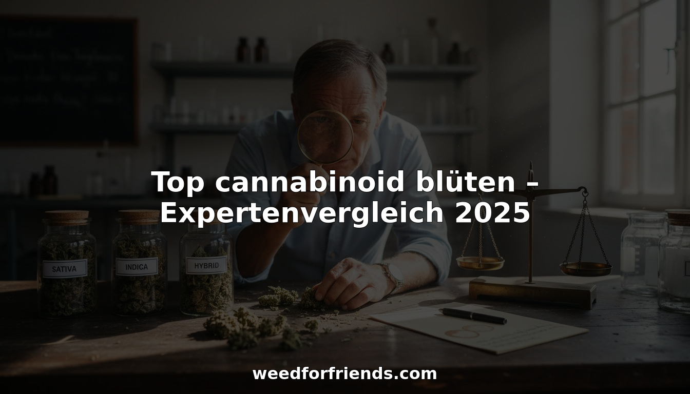 Ein Fachmann prüft hochwertige Cannabinoid-Blüten im Labor auf ihre Qualität.