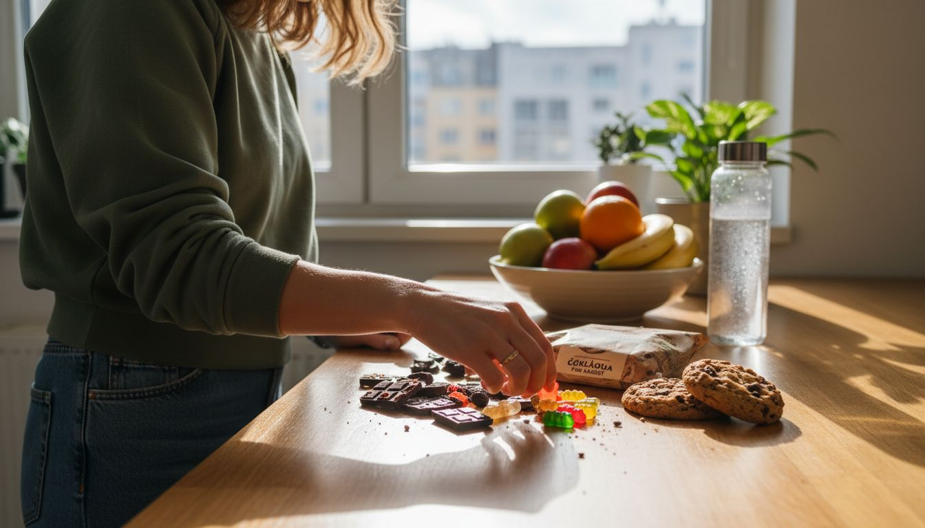 Na kuchyňské lince v bytě rozložené různé dobroty